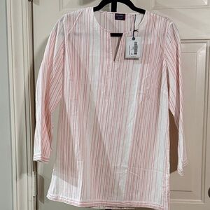 UNTUCKit Pink and White Striped Tunic Top 8